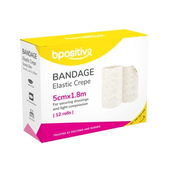 Bpositive Elastic Crepe Bandage 5cm x 1.8m BOX/12
